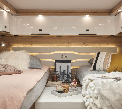 chambre lits jumeaux camping car